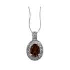 Garnet and Diamond Accent Pendant Sterling Silver