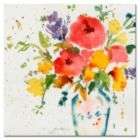   Art 24x24 inches Sheila Golden White Vase with Bright Flowers A