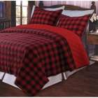 greenland home fashions western plaid red quilt set size full
