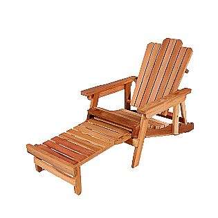 Adjustable Back & Leg Rest Western Red Cedar Patio Lounge Chair with 