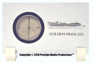 Glass Golden Princess Shipboard Souvenir Desk Top Clock  