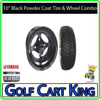 Indy Black Low Profile Golf Cart 10 Wheel & Tire Combo  