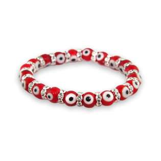 Red Glass Bead Evil Eye Bracelet  EvesAddiction Jewelry Bracelets 