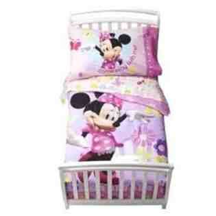 Disney Minnie Mouse 4pc Toddler Bedding Set Genuine Licensed at 