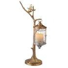   24 Elegant Gold Tree Branch Hanging Votive Lantern with Bird Accent