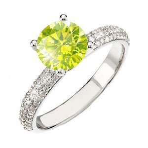   with Fancy Greenish Yellow Diamond 3/4 carat Brilliant cut Jewelry