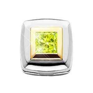   Pendant with Greenish Yellow Diamond 0.1+ carat Princess cut: Jewelry