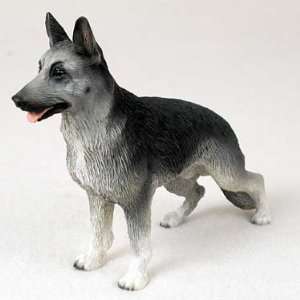    German Shepherd Silver and Black Dog Figurine 