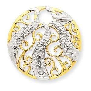   14k Rhodium Inspirational Circle Pendant West Coast Jewelry Jewelry