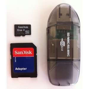 SanDisk 32GB MicroSDHC High Speed Class 4 Card with MicroSD to SD 