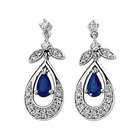 Jewelry Adviser earrings Blue Sapphire Diamond Earring