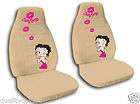 PAIR OF BETTY BOOP CAR SEAT COVERS TAN W/PINK LIPS!!!