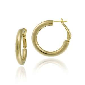   Plated Sterling Silver Polished 4x30 Clutchless Hoop Earrings: Jewelry