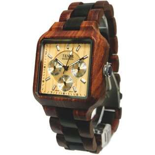 Tense Wood Mens Dark Multifunction Wood Watch   Wood Bracelet   Wood 