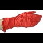   Satin Wrist Length Gloves w/ Sequin Trim, Red & Purple Color: Purple