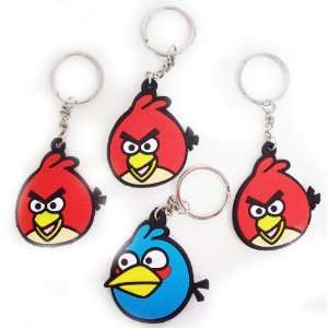   ANGRY BIRDS 4PIECES RUBBER KEY CHAIN SET  RED3, BLUE1 