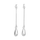   Ball Post Earrings with Bar and Pear Shape Drop 925 Sterling Silver