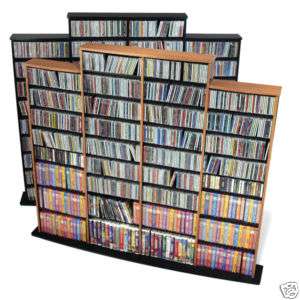 Quad Width Wall CD DVD Multimedia Storage Tower/Rack  