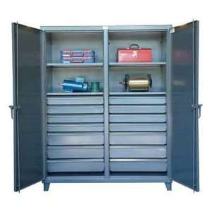 Stronghold Double Door, Locking Cabinet W/Drawers 60 X 24 
