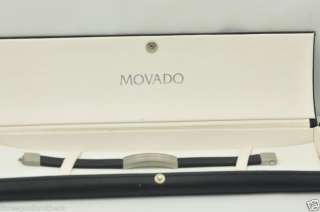 Movado Stainless Steel & Leather Fashion Bracelet  