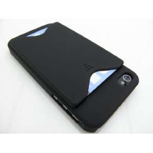BLACK ID Card Hard Plastic Back Cover Case for Apple iPhone 4 / 4S 