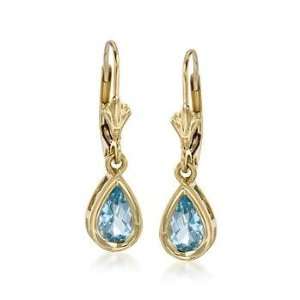   40 ct. t.w. Blue Topaz Dangle Earrings In 14kt Yellow Gold Jewelry