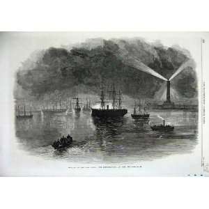   1869 Opening Suez Canal Illuminations Port Said Ships