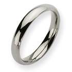 JewelryWeb Titanium Polished Comfort Fit 4mm Wedding Band Ring   Size 