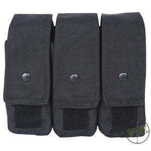 MOLLE GEAR TRIPLE POUCH BLACK HOLDS 9 MAGAZINES  