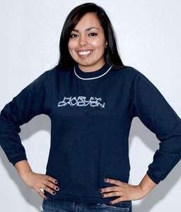   Davidson Script Womens Navy Blue Long Sleeve Pullover Crew Sweatshirt