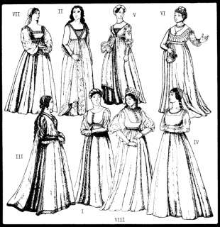 Italian Renaissance Gowns Pattern c.1470 1505 sz 6 20  