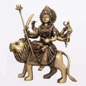 Brass Statues of Hindu Goddess Durga from India 