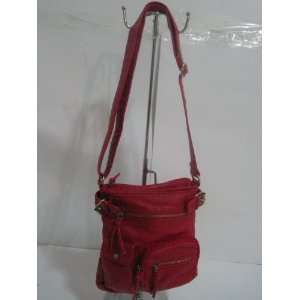 Faux Leather Cross Body Messenger Bag Handbag Red Beauty