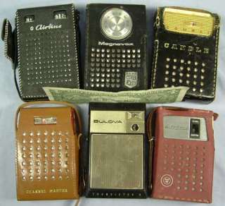 Old Japan Transistor AM Radios Candle Bulova Magnavox Channel Master 