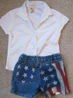   OLD NAVY Patriotic American Flag Shorts Set 4th July 4 / 5 CUTE  