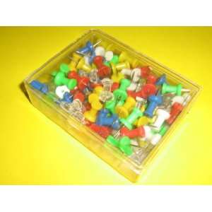 GXO, Pin A, 100 Push Pins, Assorted Colors, Clear, Red 
