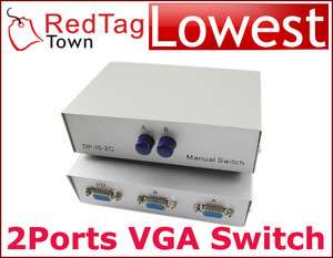Monitor to 2 PC 2 PORT VGA/SVGA Manual Sharing Switch  