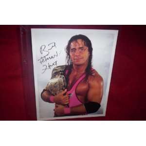  WWE THE HITMAN BRET HART HAND SIGNED AUTOGRAPHED 