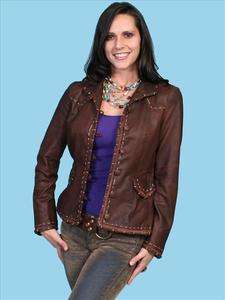Scully Womens Brown Leather Jacket Blazer L988 New  