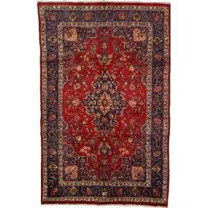  64 x 910 Red Persian Hand Knotted Wool Mashad Rug 