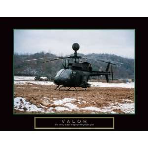  Valor Helicopter Landing Motivational Military Poster 