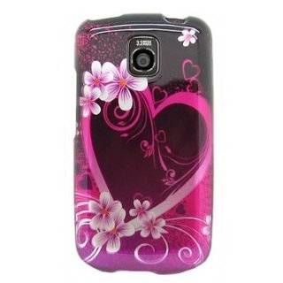 Hard Snap on Shield With PINK HEART LOVE FLOWERS Design Faceplate 