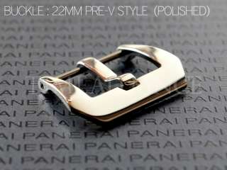 22MM POLISHED PRE V BUCKLE FOR PANERAI WATCH BAND STRAP  