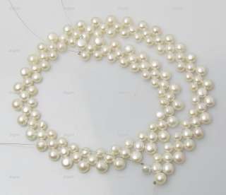 Nice natural pearl gem 5.5 6 7mm flat round LOOSE STRAND necklace DIY