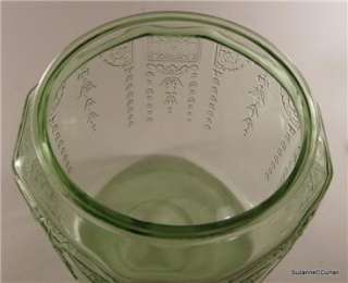 Anchor Hocking PRINCESS Green Depression Glass Cookie Jar & Lid  