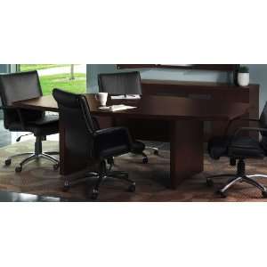   Boat Shaped Conference Table with Slab Base in Mocha: Office Products