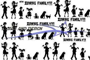 Zombie Family Window Sticker Vehicle Decal  