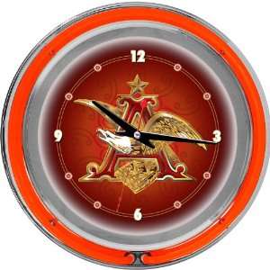   Quality Budweiser A & Eagle 14 Inch Neon Wall Clock: Everything Else