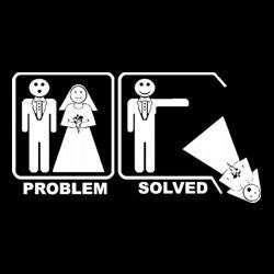 Problem Solved Groom T shirt Funny Divorce Marriage  