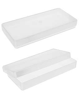   PEEL OFF STICKER CRAFT BOXES CLEAR PLASTIC STORAGE CONTAINERS  